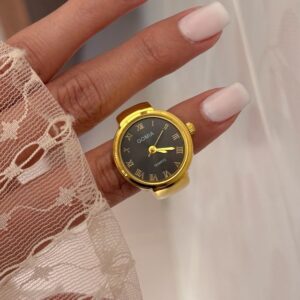 Anillo Reloj Sigillo Gold Black